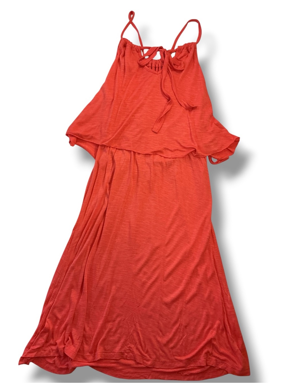 Orange Sleeveless Halter Top Beach Coverup  with Tie Neck NWT SZ. S